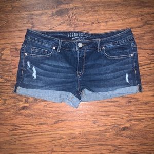 Aeropostale women’s denim midi shorts